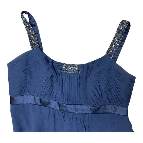 David’s Bridal Bridesmaid Navy Blue Beaded Straps Formal Maxi Dress Sz XXL - Picture 2 of 9